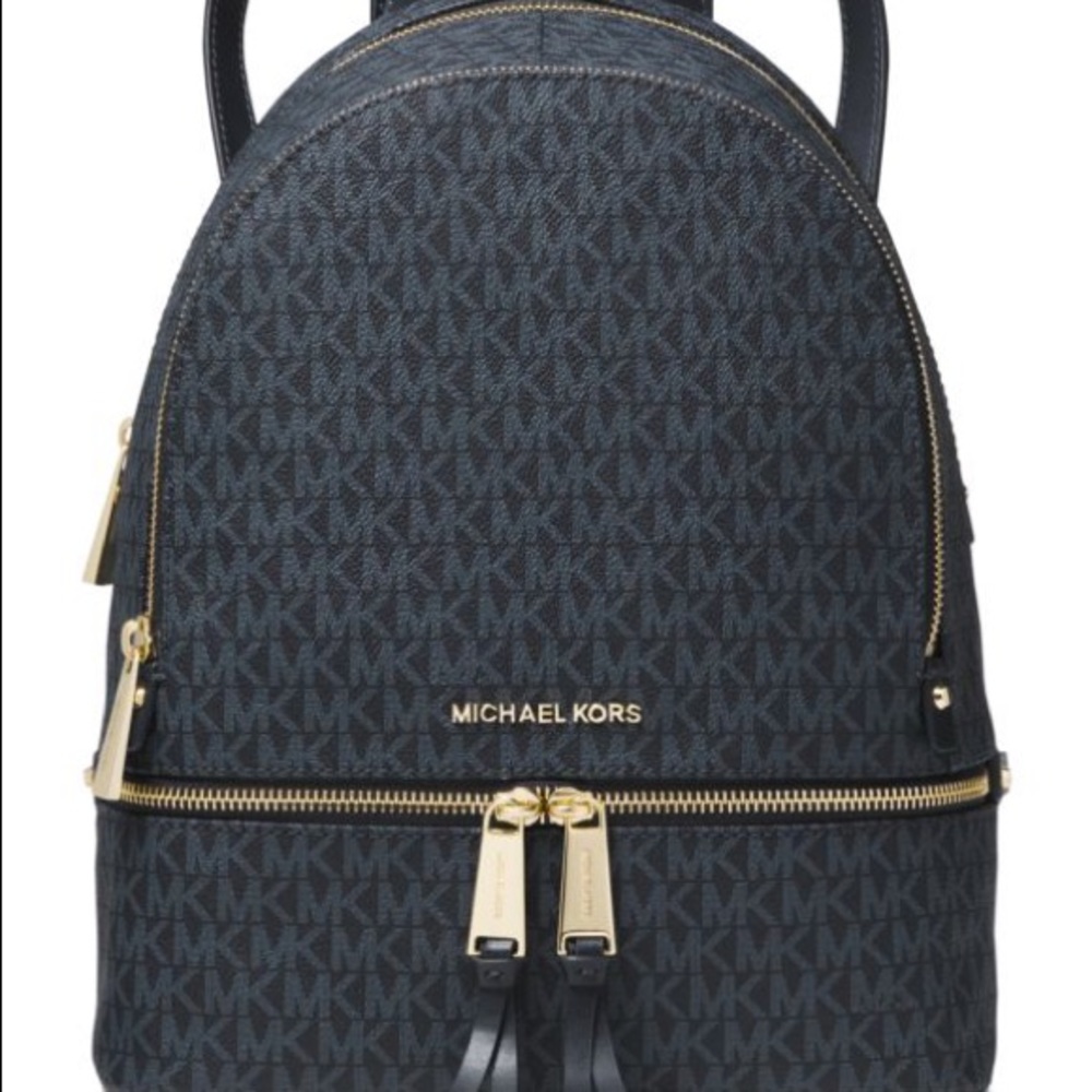 Blue Michael kors rhea logo backpack